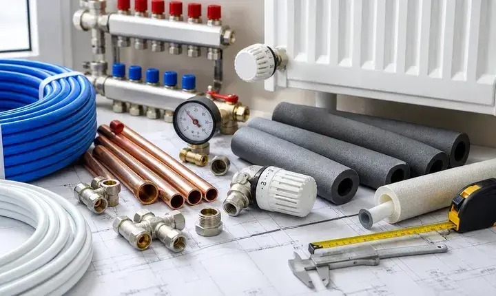 Chauffage: matériaux, tubes, radiateurs et raccords à comparer Tubes, radiateur, collecteur, isolation et raccords pour devis chauffage