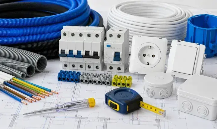 Électricité: matériaux, câbles et protections à comparer Câbles électriques, gaines ICTA, disjoncteurs, prises et plan pour devis électricité