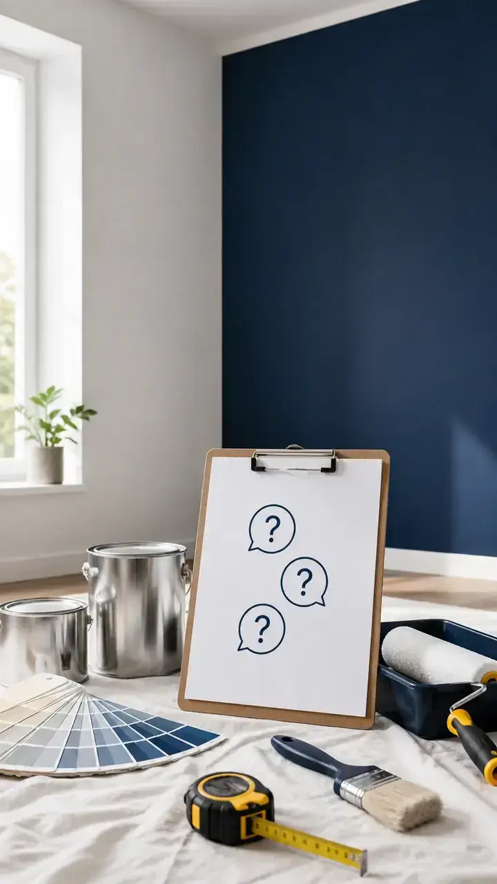 Questions fréquentes sur peinture intérieure avec clipboard, nuancier, pots neutres et rouleau