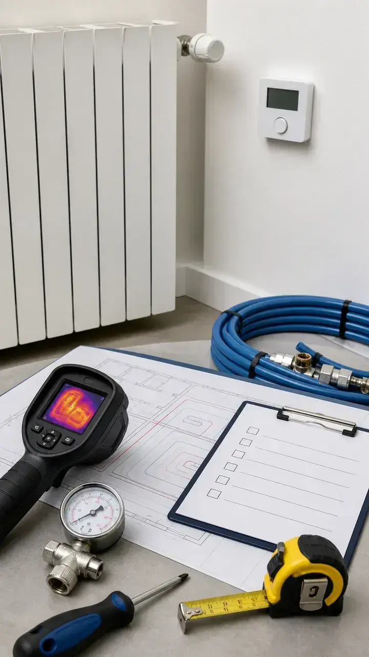 Questions fréquentes sur devis chauffage Questions fréquentes sur devis chauffage avec radiateur, thermostat, plan, caméra thermique et checklist