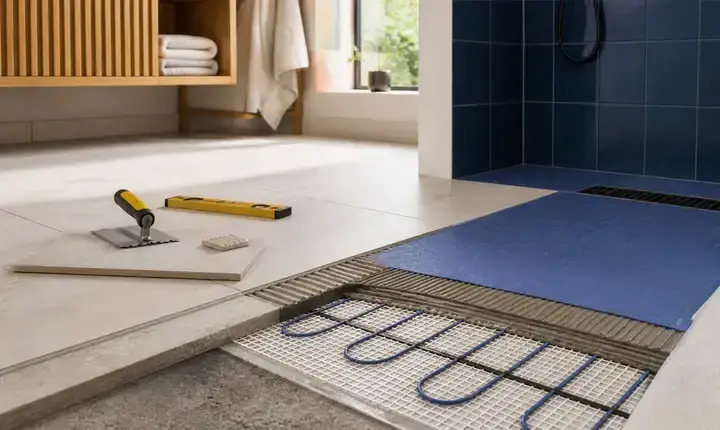 Carrelage et faïence: solution confort et étanchéité Solution confort carrelage et faïence avec étanchéité, antidérapant et chauffage au sol