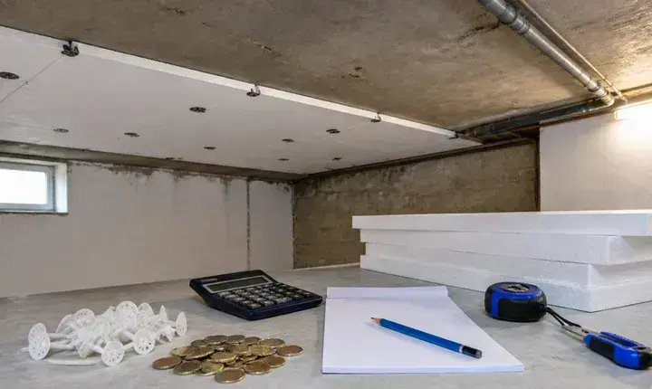 Isolation sol et plancher bas: solution économique Solution économique isolation sol et plancher bas avec panneaux sous dalle, fixations, calculatrice, euros et devis vierge