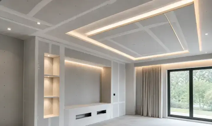 Plâtrier plaquiste: solution premium, faux plafond et niches Solution premium plâtrier plaquiste avec faux plafond, niches, éclairage intégré et finitions haut de gamme